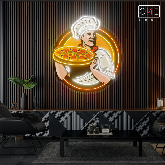 Enseigne LED lumineuse « Pizza du chef »