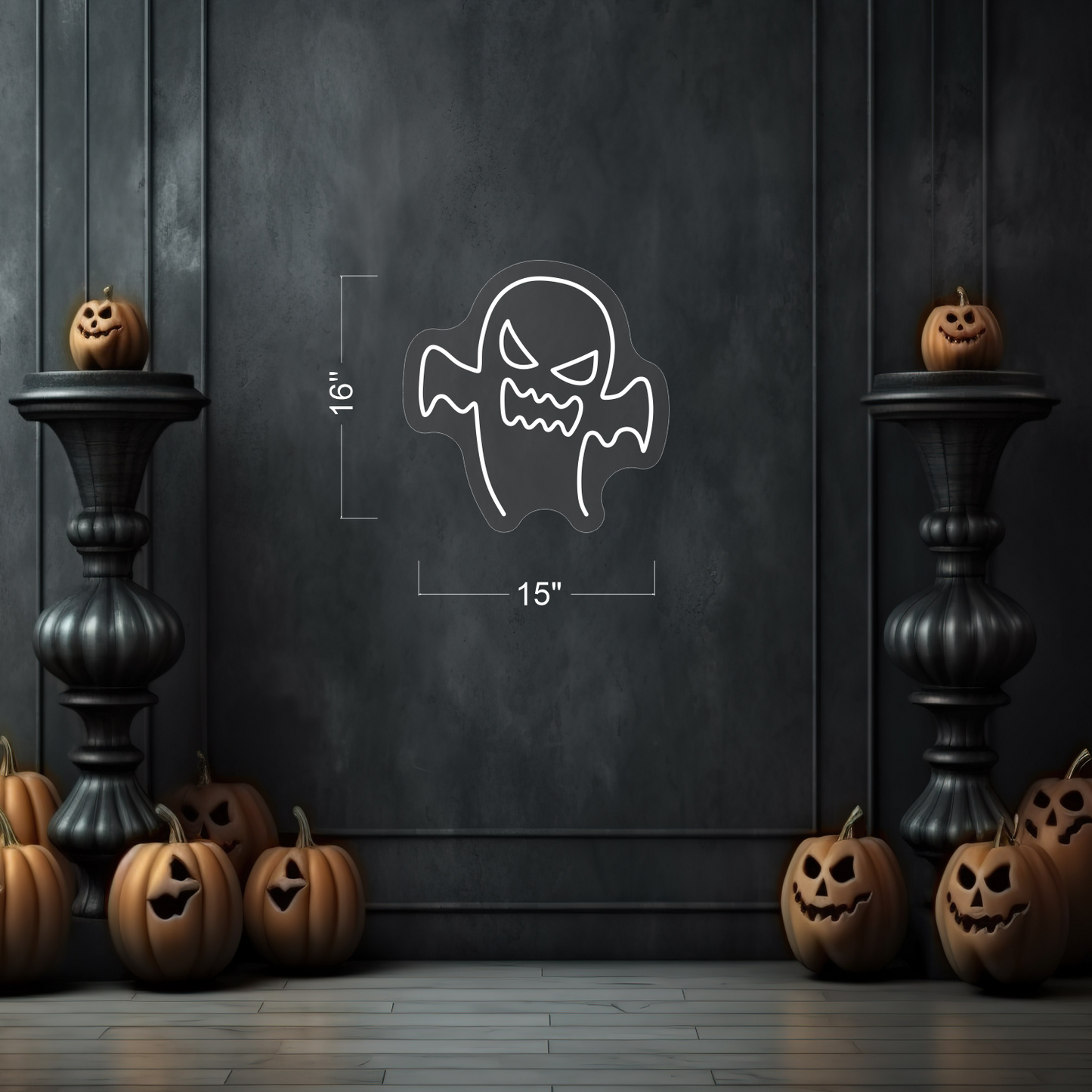 Enseigne lumineuse néon LED « Fantôme en colère »