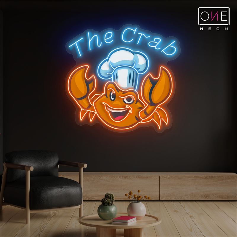 Décoration Murale LED Néon Crabe Cuisine
