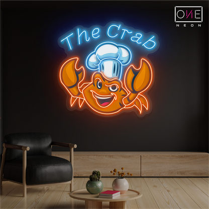 Décoration Murale LED Néon Crabe Cuisine