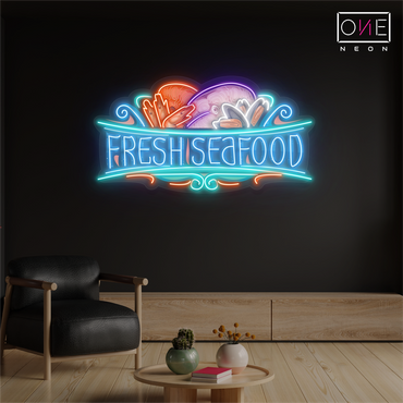 Enseigne néon LED Fruits de Mer Frais