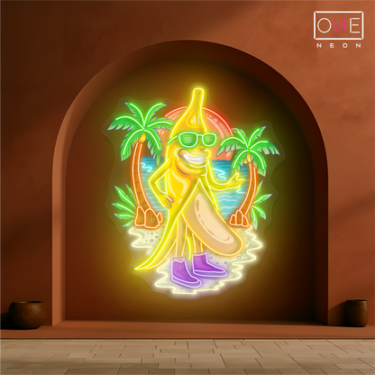 Enseigne néon LED "Banana Beach Vibes"