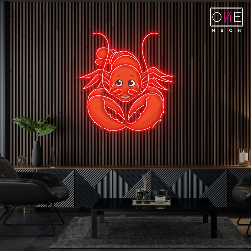 Enseigne Néon LED Homard Heureux