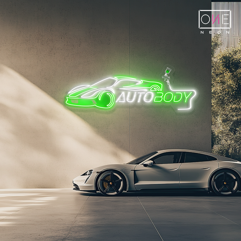 Enseigne néon LED Garage BodyWorks
