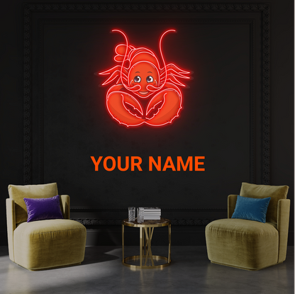 Enseigne Néon LED Homard Heureux