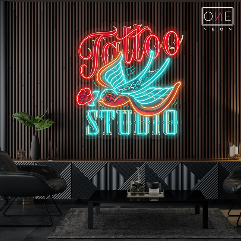 Enseigne Néon LED "Studio de Tatouage"