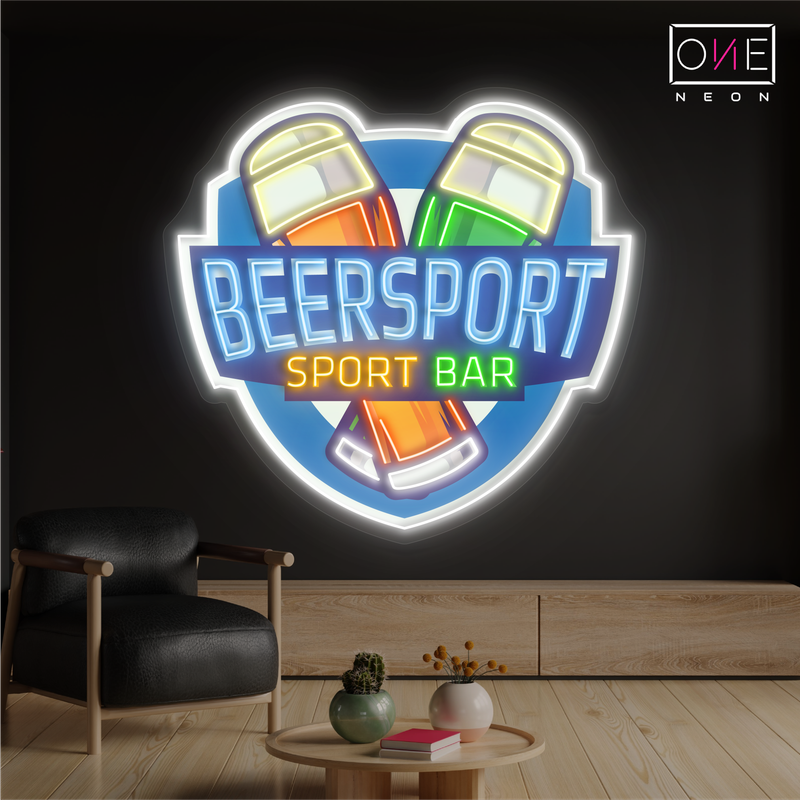 Enseigne néon LED murale lumineuse BeerSport Bar