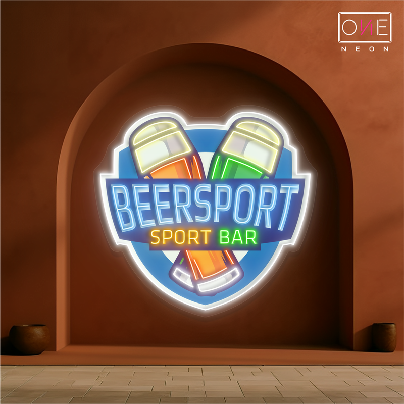 Enseigne néon LED murale lumineuse BeerSport Bar