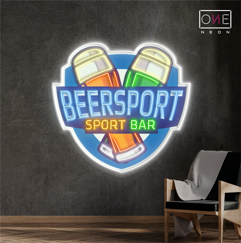 Enseigne néon LED murale lumineuse BeerSport Bar
