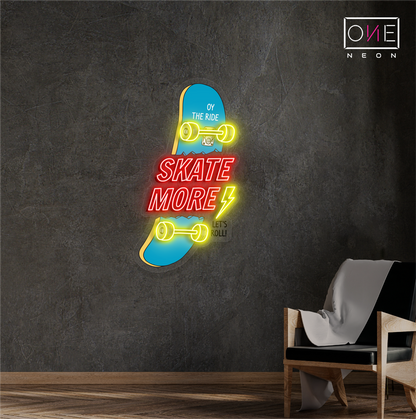 Enseigne néon LED "Skate More"