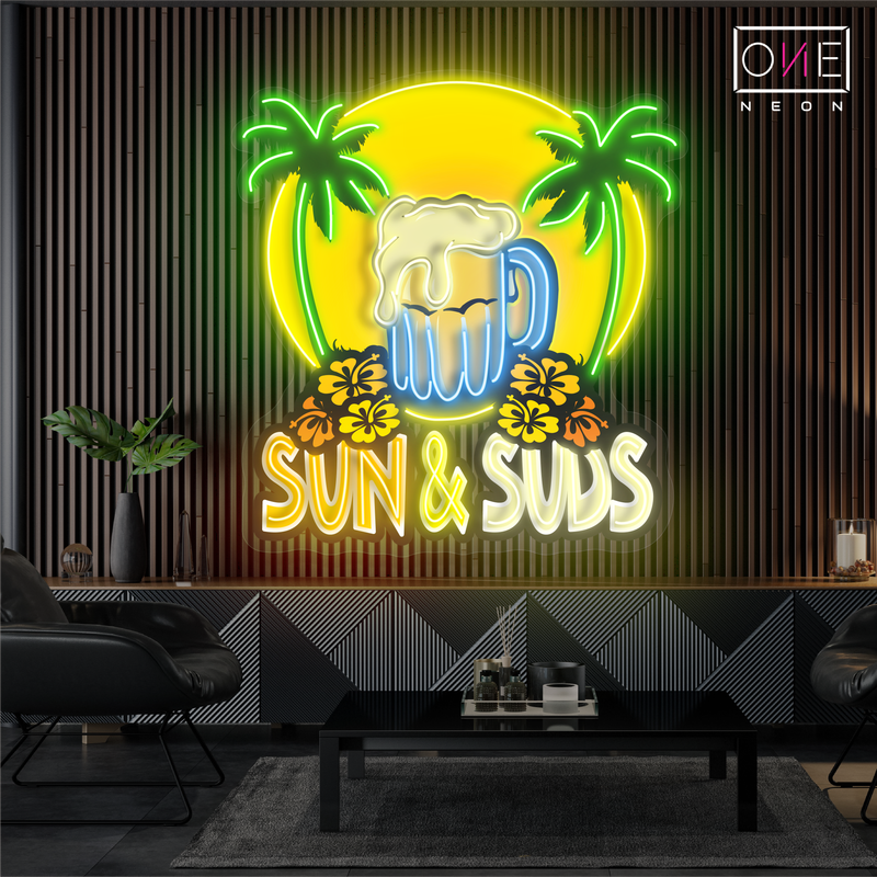 Enseigne néon LED Sun & Suds