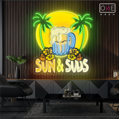 Enseigne néon LED Sun & Suds