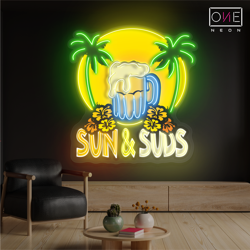 Enseigne néon LED Sun & Suds