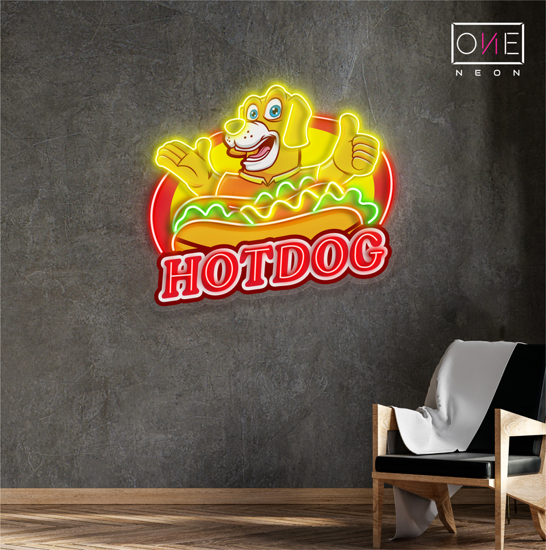 Enseigne néon LED Motif Hot Dog