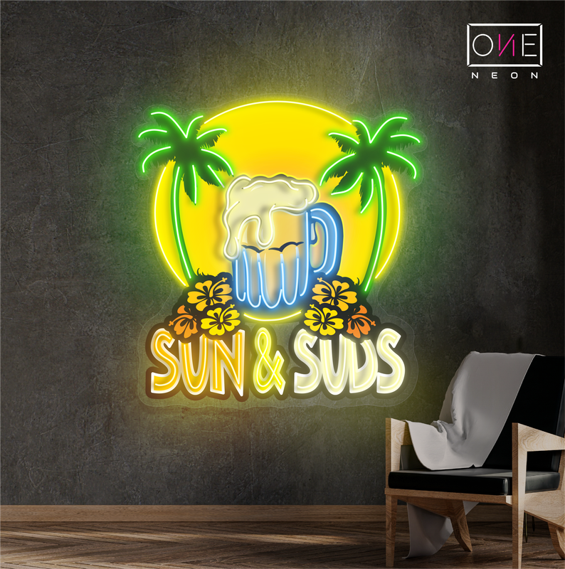 Enseigne néon LED Sun & Suds