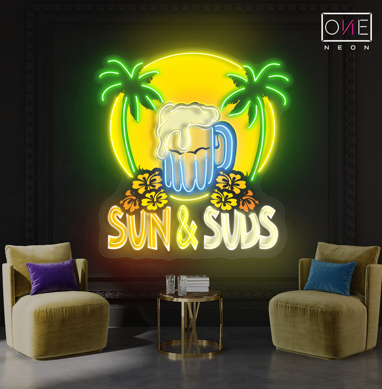 Enseigne néon LED Sun & Suds