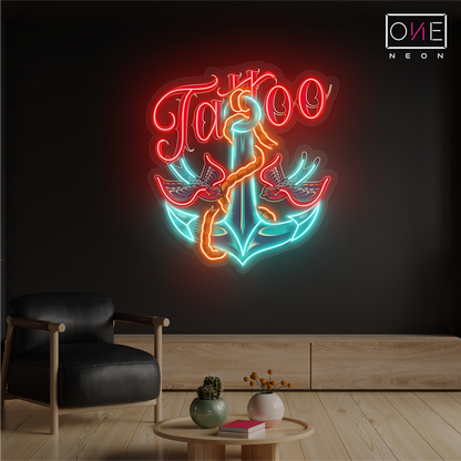 Enseigne Néon LED Motif Tatouage Ancre