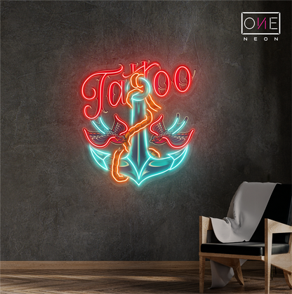 Enseigne Néon LED Motif Tatouage Ancre