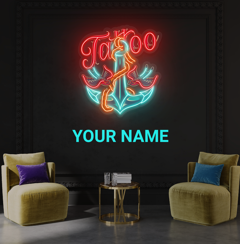 Enseigne Néon LED Motif Tatouage Ancre