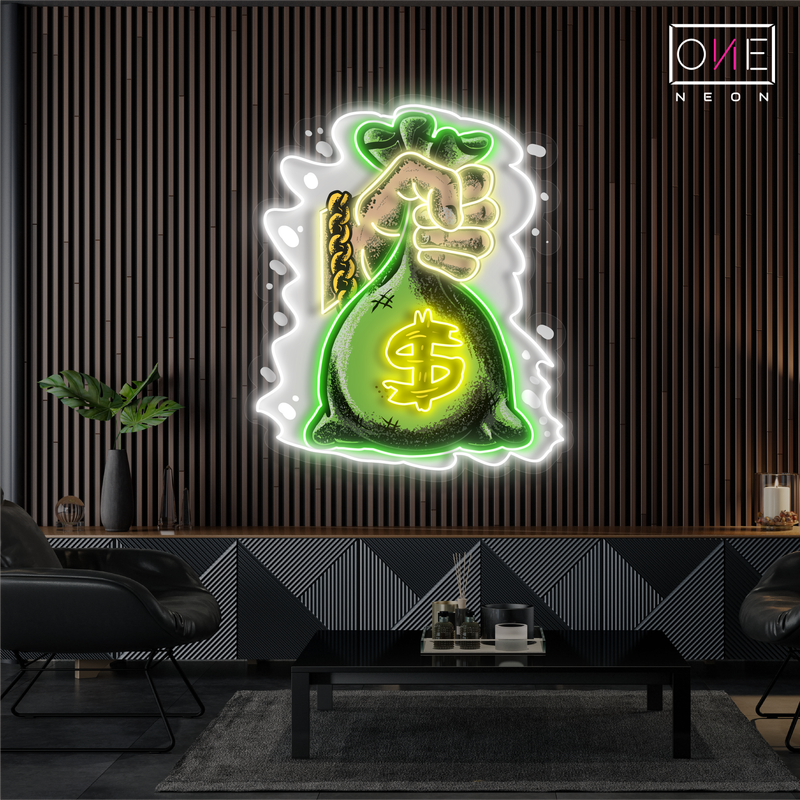 Enseigne néon LED "Money Grab Artwork"
