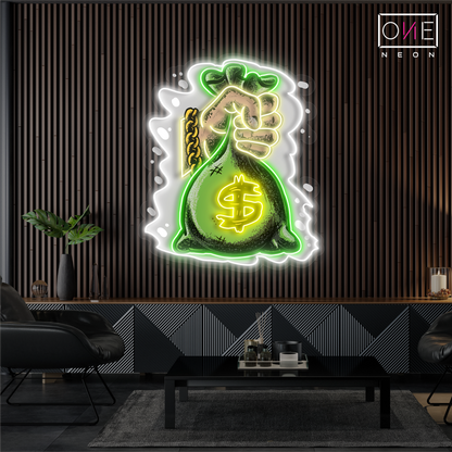 Enseigne néon LED "Money Grab Artwork"