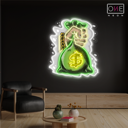 Enseigne néon LED "Money Grab Artwork"