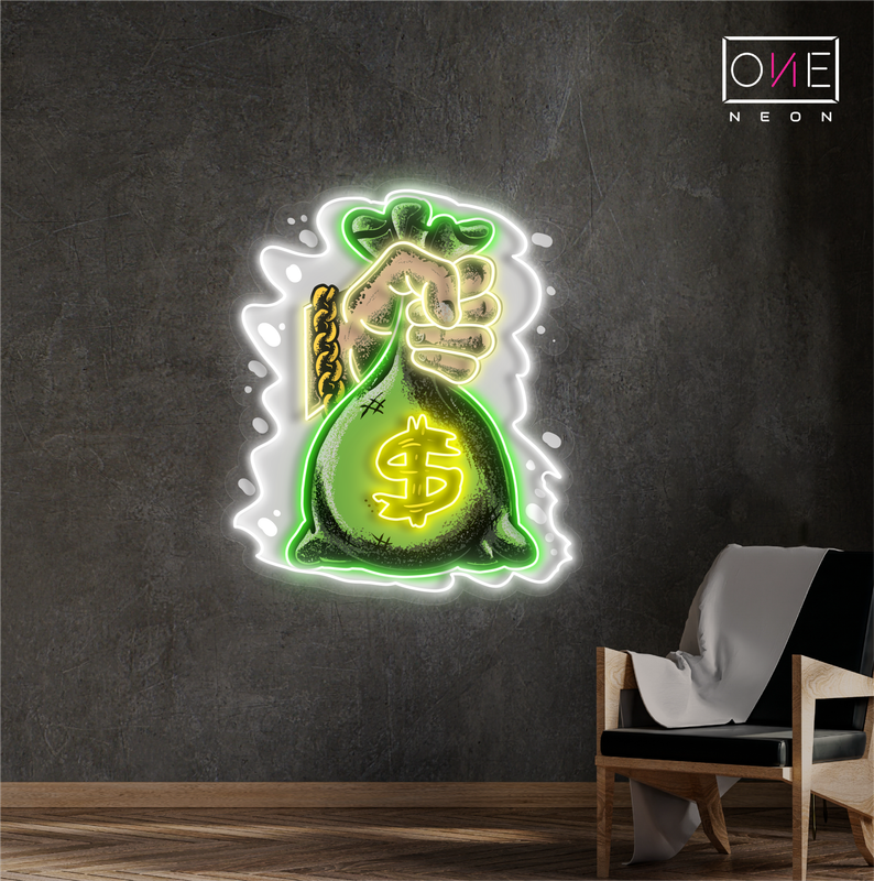 Enseigne néon LED "Money Grab Artwork"
