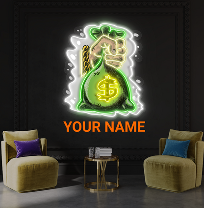 Enseigne néon LED "Money Grab Artwork"