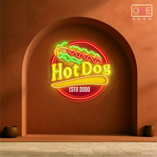 Enseigne néon LED Motif Hot Dog