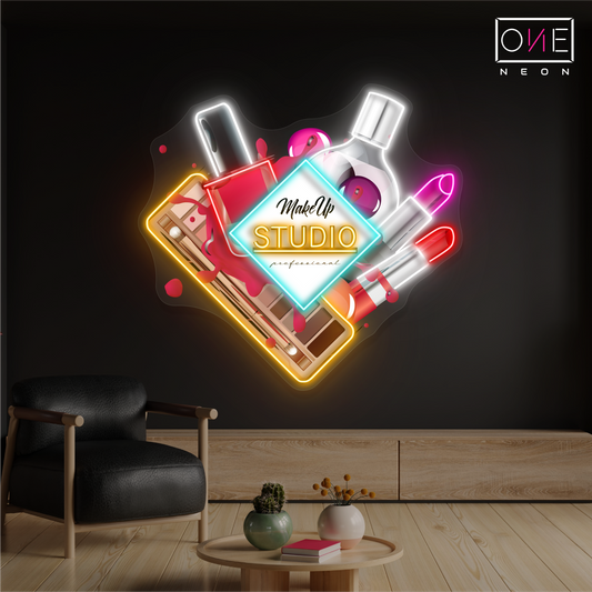 Enseigne lumineuse LED néon de studio de maquillage glamour