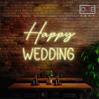 Enseigne néon Joyeux mariage