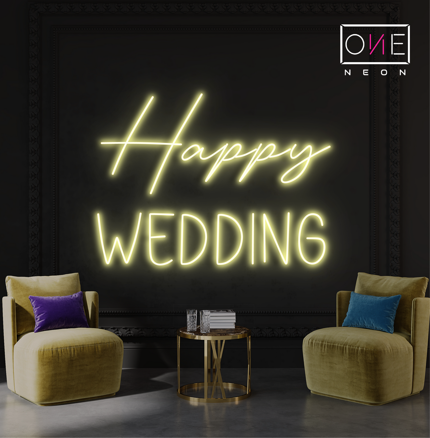 Enseigne néon Joyeux mariage