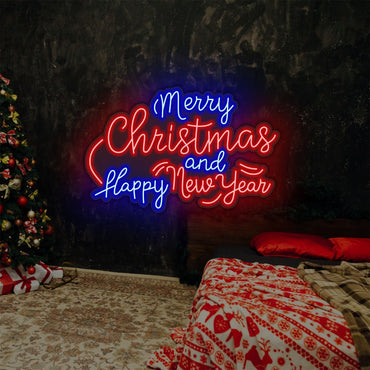 Joyeux Noël et Bonne Année LED Enseigne Néon