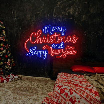 Joyeux Noël et Bonne Année LED Enseigne Néon