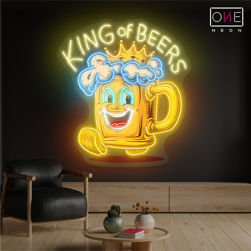 Enseigne au néon LED King Of Beers Artwork