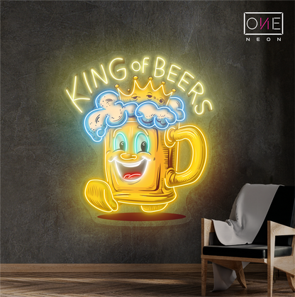 Enseigne au néon LED King Of Beers Artwork