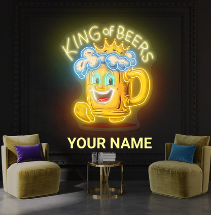Enseigne au néon LED King Of Beers Artwork