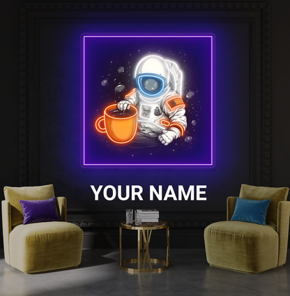 Enseigne néon LED Artwork Café Astronaute