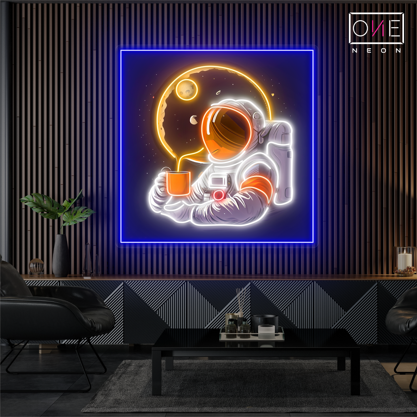 Enseigne néon LED artistique Moonlight Coffee