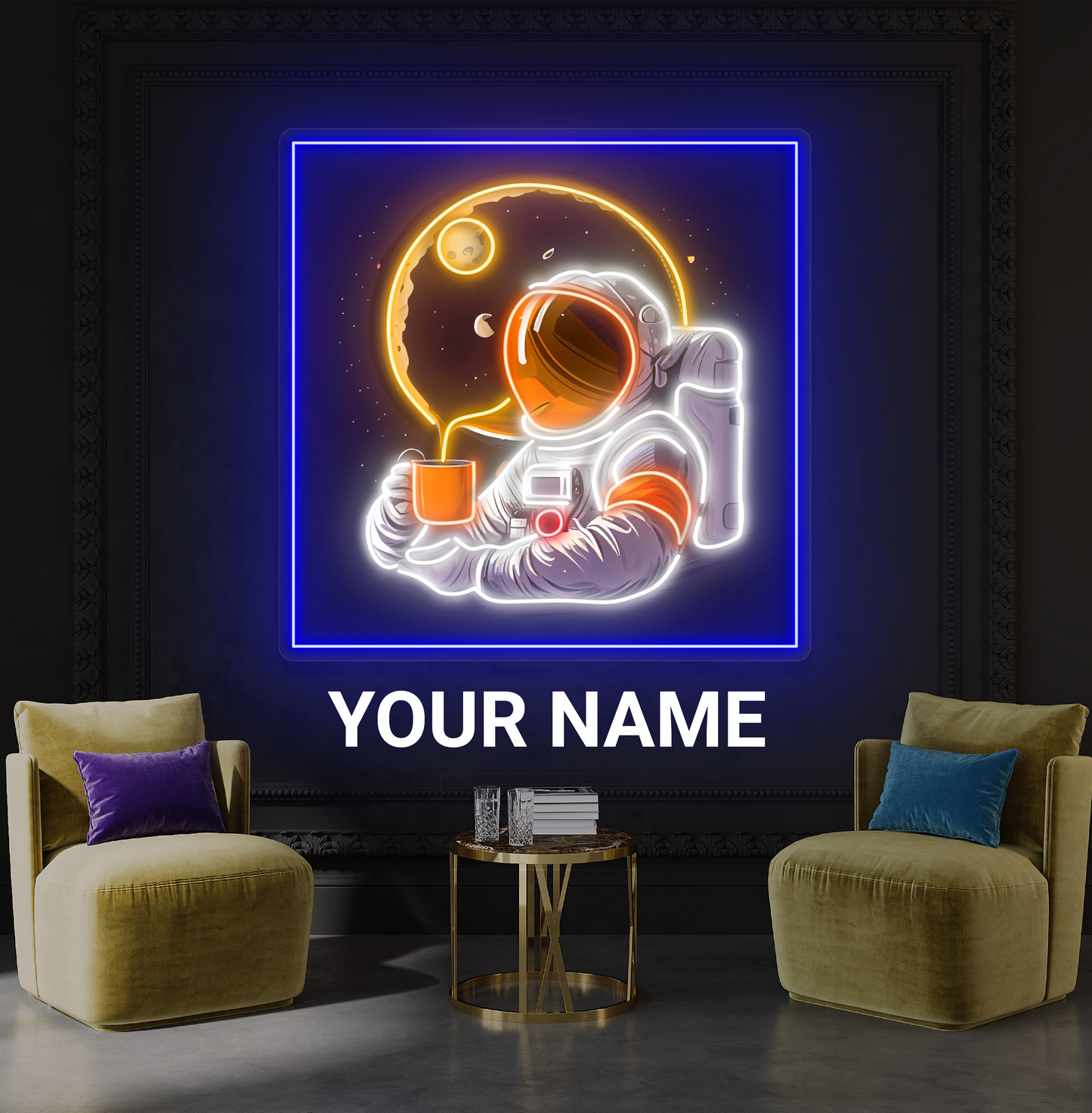 Enseigne néon LED artistique Moonlight Coffee
