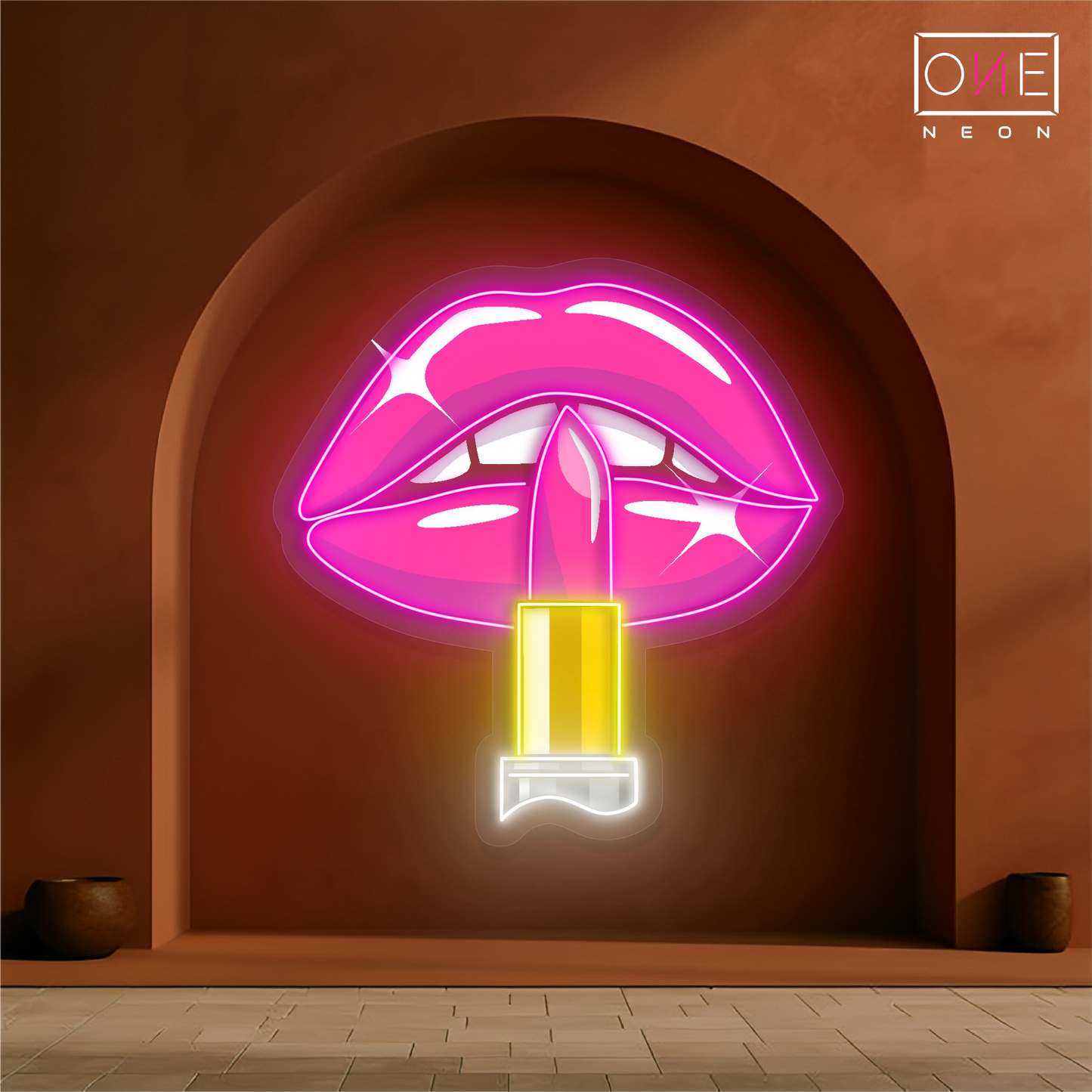 Enseigne néon LED œuvre d'art Luxe Lips