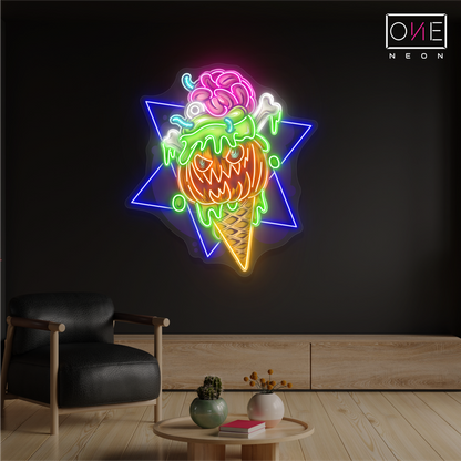 Enseigne néon LED fantôme en forme de cône