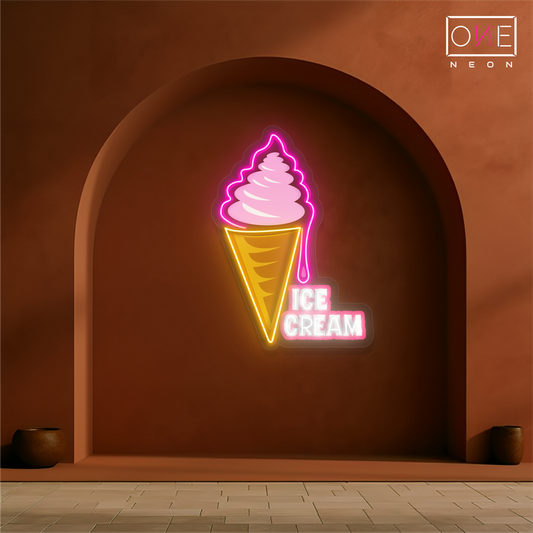 Enseigne néon LED Cône de crème glacée