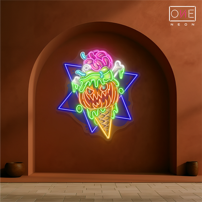 Enseigne néon LED fantôme en forme de cône