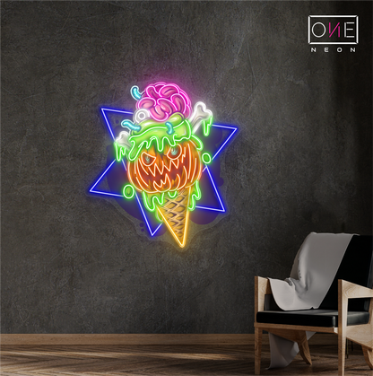 Enseigne néon LED fantôme en forme de cône