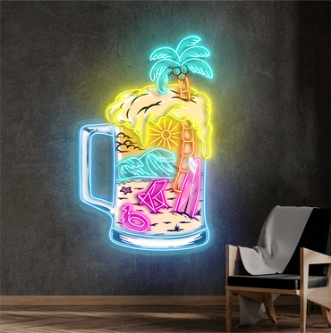 Enseigne néon LED Motif Bière Tropicale