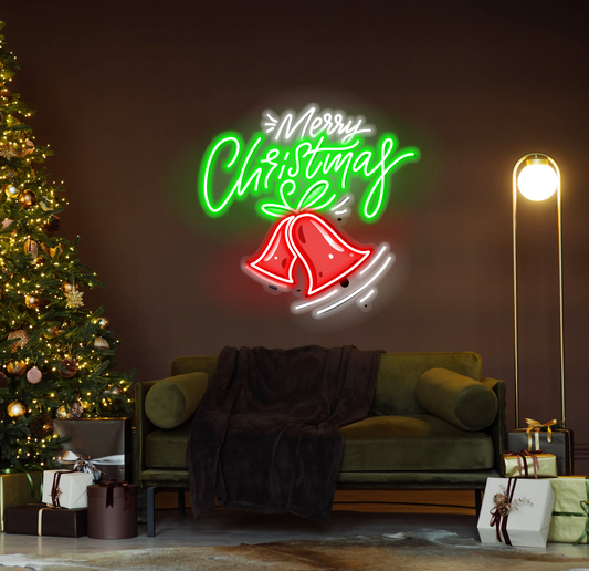 Enseigne néon LED Joyeux Noël Bell