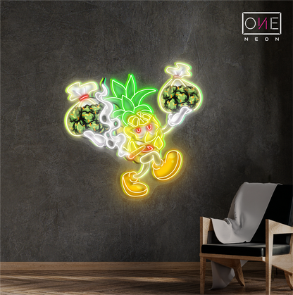 Enseigne néon LED œuvre d'art "Pineapple Hustler"