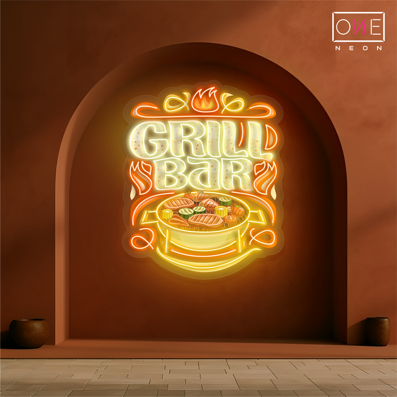 Enseigne néon LED "BBQ Grill Bar Artwork"