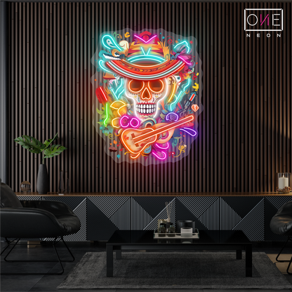 Enseigne néon LED œuvre d'art jour des morts